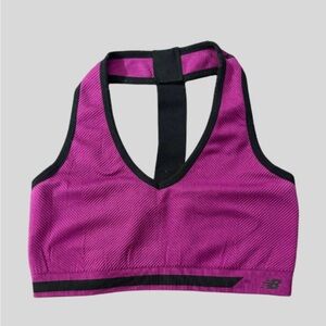 New Balance Purple T-Back Sports Bra Logo – No Size Tag, See Measurements